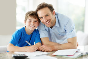 Father and son homeschool