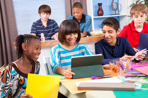 Students working on a project