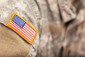American flag patch on army uniform