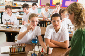 Kids in the science classroom