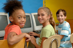 Students sitting at computers