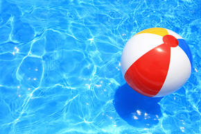 beach ball in the pool