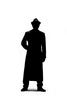 silhouette of a man in a trenchcoat