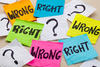 right/wrong sticky notes