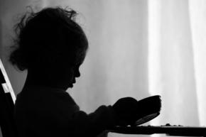 silhouette of girl eating food