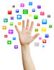 hand with apps