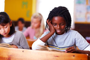 young student reading