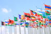 Group of flags waving
