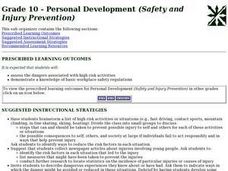 Grade 10 - Personal Development (Safety and Injury Prevention) Lesson Plan