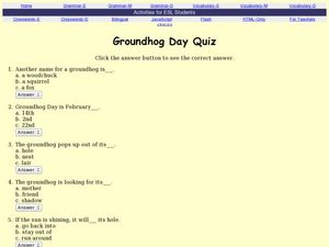 Groundhog Day Quiz Lesson Plan