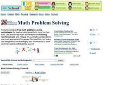 Mathematics Problem Solving - Free Worksheets Lesson Plan