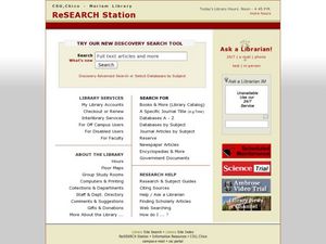 Meriam Library - ReSEARCH Station Lesson Plan