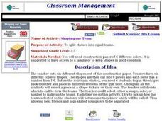 Shaping our Team Lesson Plan