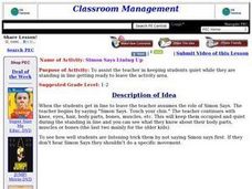 Simon Says Lining Up Lesson Plan