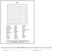 Space Wordsearch Puzzle Worksheet