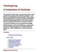 Thanksgiving, A Celebration of Gratitude Lesson Plan