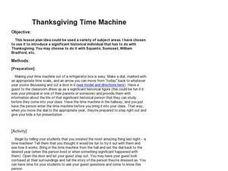 Thanksgiving Time Machine Lesson Plan