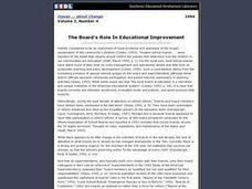 The Board's Role in Educational Improvement Lesson Plan