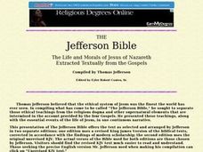 The Jefferson Bible Lesson Plan