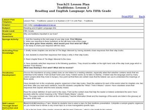 Traditions Lesson Plan