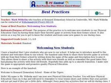 Welcoming New Students Lesson Plan