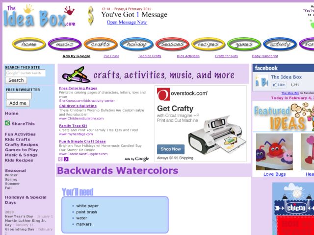 Backwards Watercolors Activity