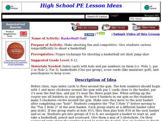 Basketball Golf Activity