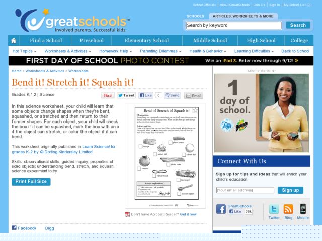 Bend It! Stretch It! Squash It! Worksheet