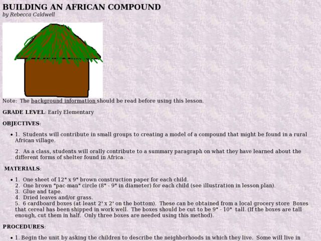 Building an African Compound Activity