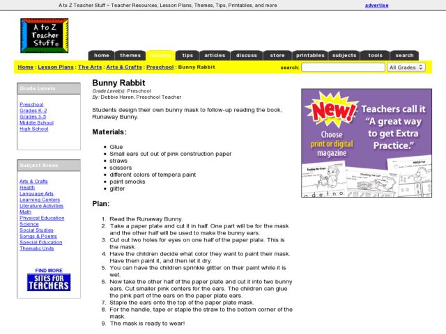 Bunny Rabbit Lesson Plan