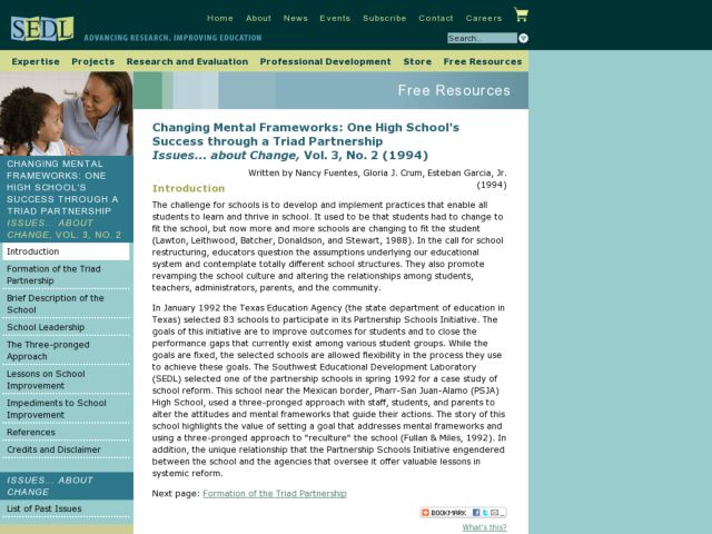 Changing Mental Frameworks: One High School's Success through a Triad Partnership Lesson Plan