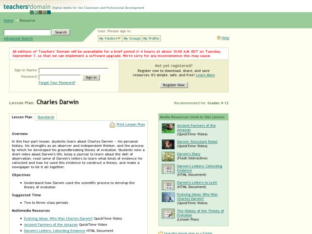 Charles Darwin Lesson Plan