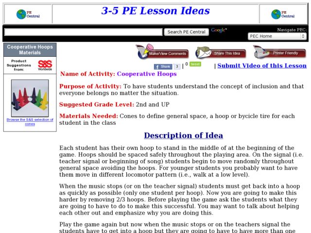 Cooperative Hoops Activity
