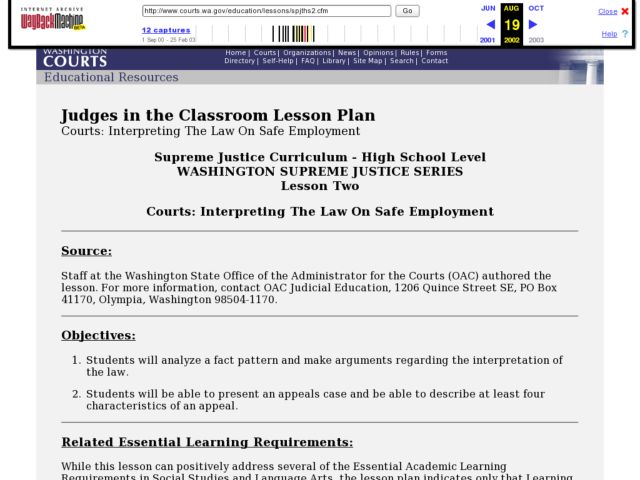 Courts: Interpreting The Law On Safe Employment Lesson Plan