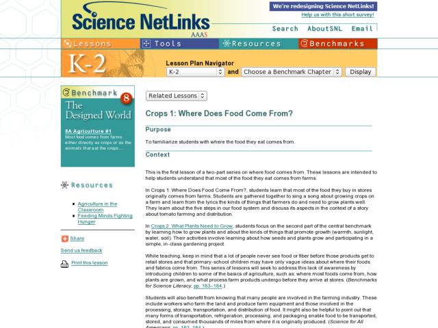 Crops 1: Where Does Food Come From? Lesson Plan