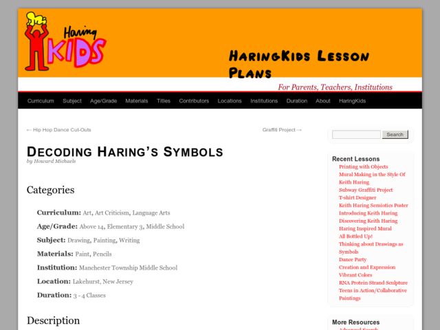 Decoding Haring's Symbols Lesson Plan