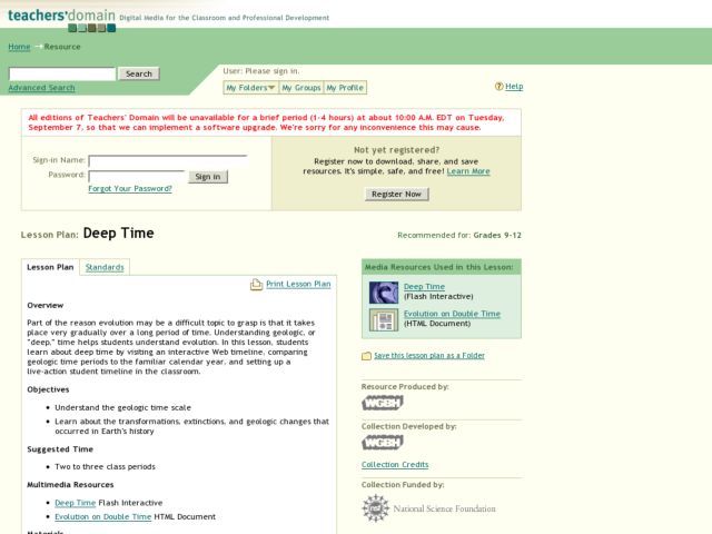 Deep Time Lesson Plan