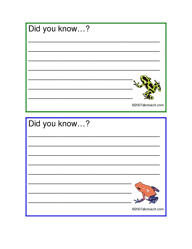 Did You Know...Frogs? Worksheet