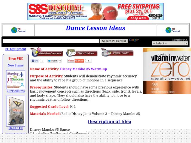 Disney Mambo #5 Warm-up Lesson Plan