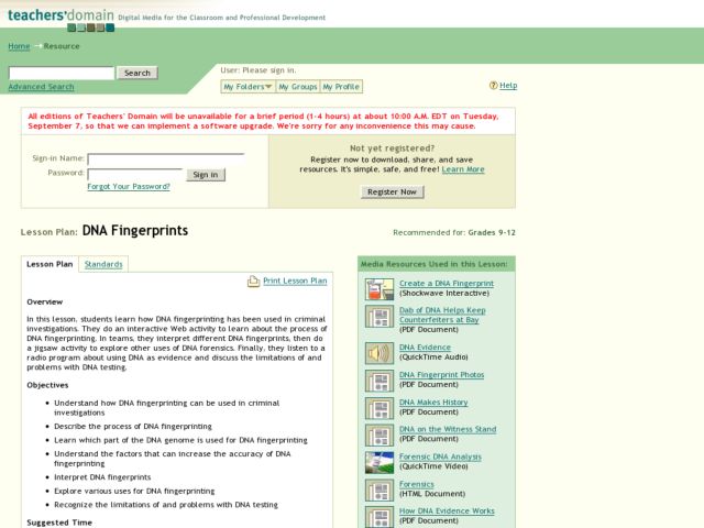 DNA Fingerprints Lesson Plan