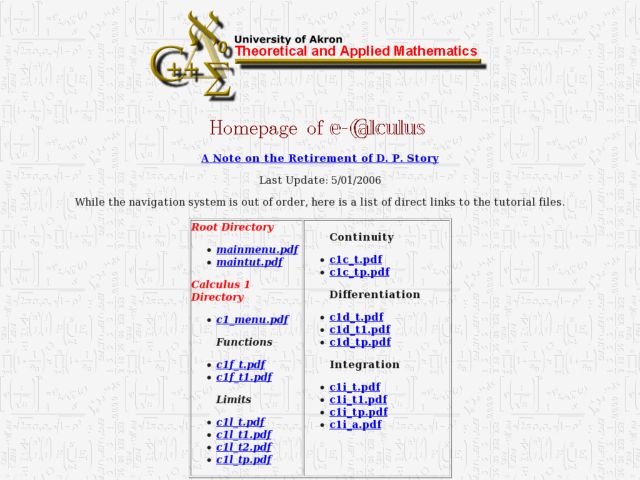 e-Calculus Home page Lesson Plan