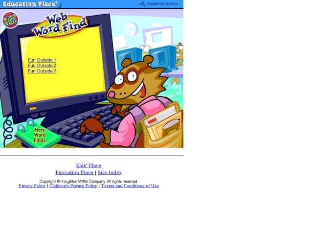 Education Place Web Word Find Lesson Plan