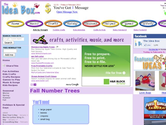 Fall Number Trees  Activity