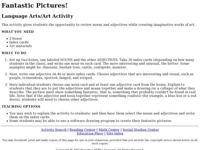 Fantastic Pictures Activity