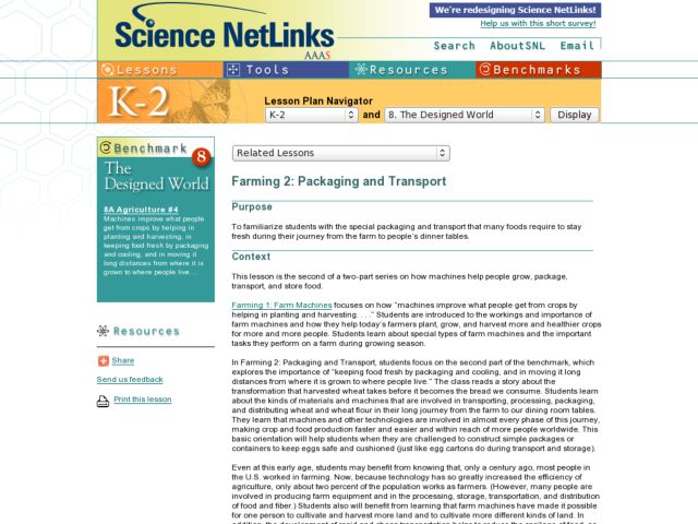 Farming 2: Packaging and Transport Lesson Plan