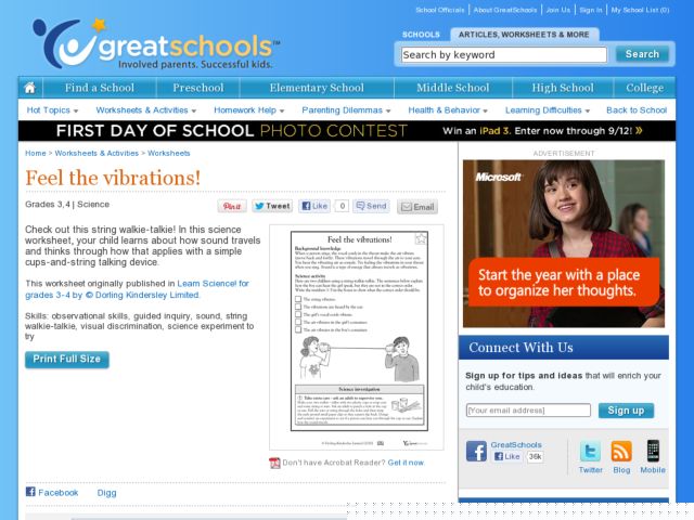 Feel the Vibrations Worksheet