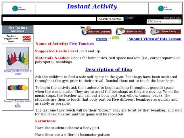 Five Touches Activity