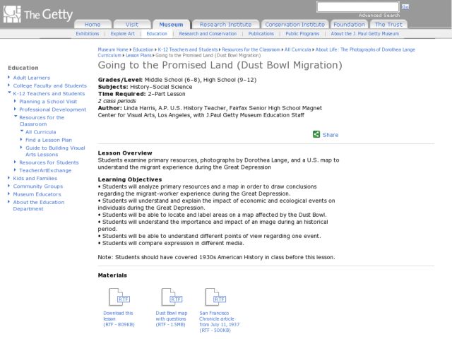 Going to the Promised Land Lesson Plan