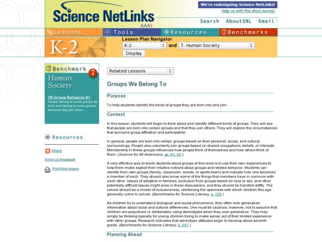 Groups We Belong To Lesson Plan