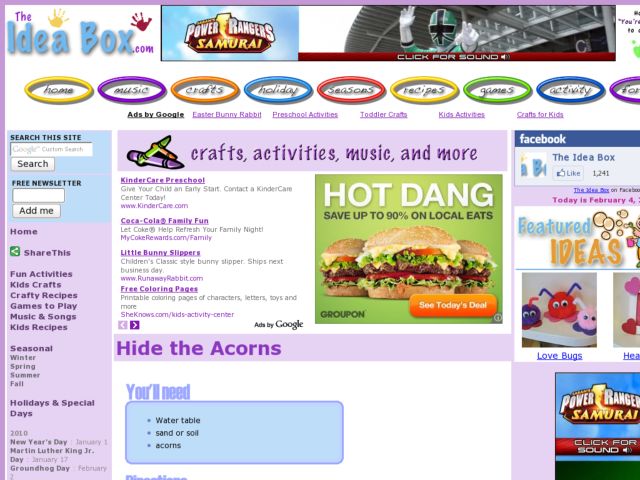 Hide the Acorns Activity